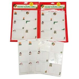 VTG 90s Action Holiday Mailing Labels 76 Ct Christmas Festive‎ Peel & Stick